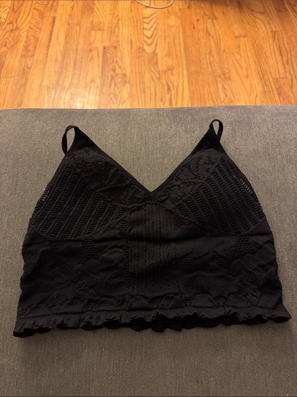 Black Lace-Detail Tank Bralette - Women's Tank Top